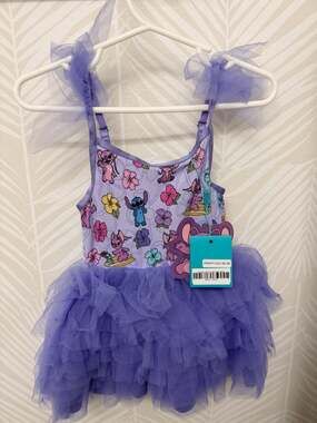 posh peanut size 2 tulle dress smocked tutu Disney stitch angel